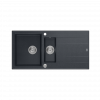 QUADRON EVAN 156 GraniteQ zlewozmywak z syfonem Push To Open 1,5-komorowy z/o (1000x500x210; kom. 420x480) black diamond / elementy stalowe HQE5510050U8BSP2O